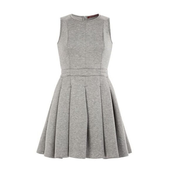 Comptoir des Cotonniers Dress XS Jersey Pleated Gray Neoprene - Picture 2 of 8